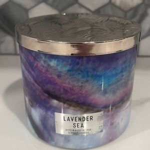 🔥 RARE Brand New Bath & Body Works Lavender Sea 3 Wick Candle
